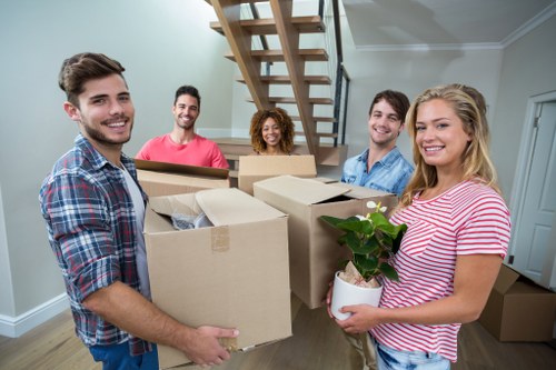 Boxes and furniture being loaded for a Shepherds Bush home or office move