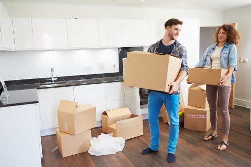 Business furniture and equipment prepared for a move in Shepherds Bush