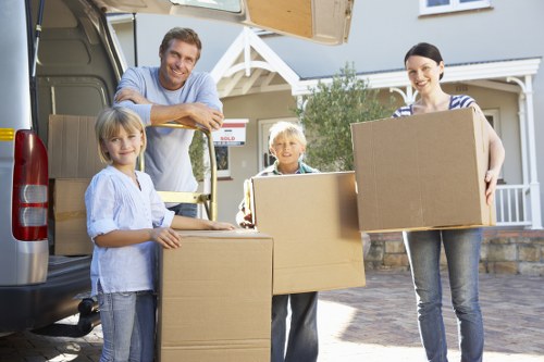 Packed household items ready for a Shepherds Bush relocation